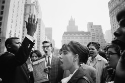 USA. NYC. 1964. Anti-Vietnam War gathering.